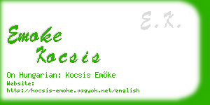 emoke kocsis business card